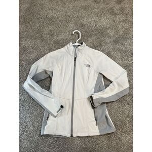 The North Face Womens Wind Stopper Jacket Full Zip Long Sleeve Pocket White SZ S